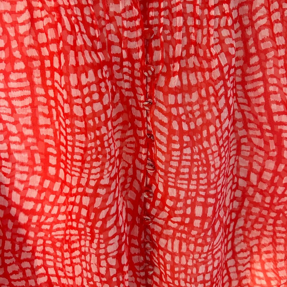 Joie Silk Covered Button Patterned Top - image 4